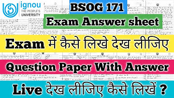 IGNOU exam me answer kaise likhe BSOG 171 Important Question with Answer bsog 171 Pervious Year Qus