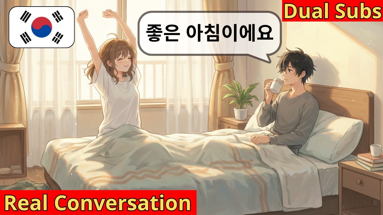 Ежедневная утренняя рутина №1 | 10 коротких корейских диалогов | Корейский для начинающих | A1-A2-B1