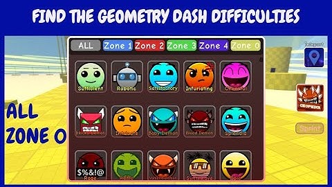 ALL Find the Geometry Dash DIFFICULTIES ZONE 0 [ UPDATED!! ] Roblox