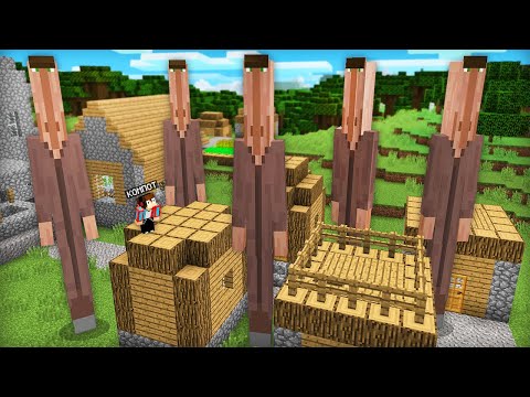 САМЫЕ ВЫСОКИЕ ЖИТЕЛИ ПЕРЕЕХАЛИ В НАШУ ДЕРЕВНЮ В МАЙНКРАФТ | Компот Minecraft