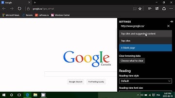 Windows 10 How to prevent top sites from showing in Microsoft Edge browser