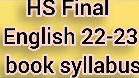 Hs 2nd year english book syllabus 22-23