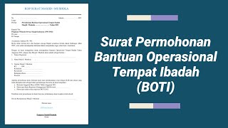 Surat Permohonan Bantuan Operasional Tempat Ibadah (BOTI)