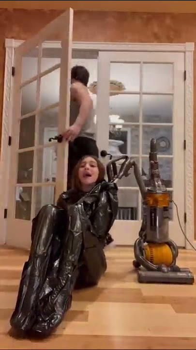 VACUUM TRASHBAG CHALLENGE 🤣 #shorts