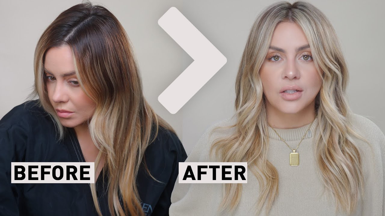 Step by Step Color + Toner + Extensions | DIY Hair Transformation - YouTube