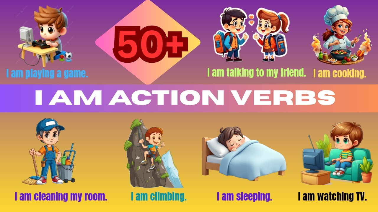 Use I am action verbs || Daily use I am sentences ||  #englisheveryday  #actionverbsforkids