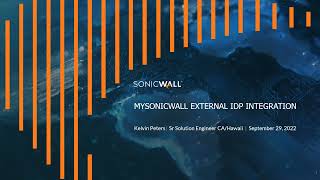 SonicWall - MySonicwall External Identity Provider Integration