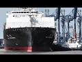 How giant container ships  maneuver their way in and out of bustling harbor