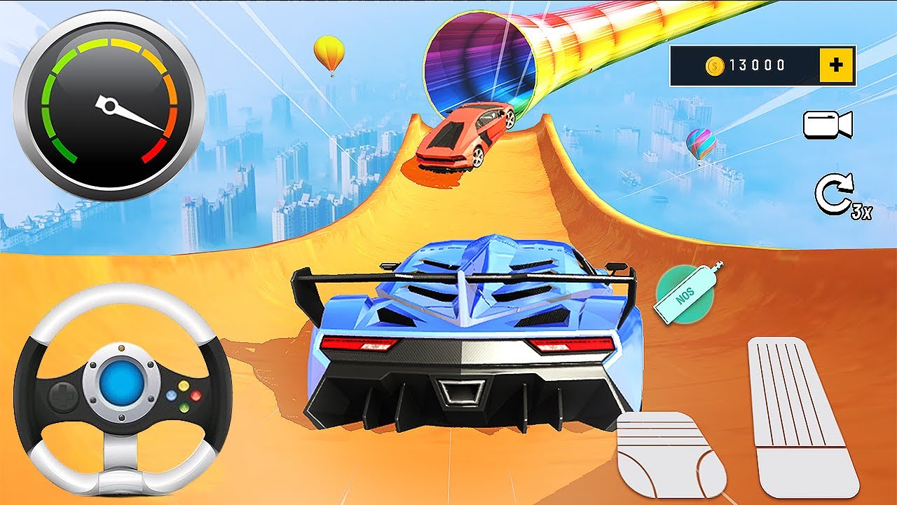 Car Driving & Racing On Crazy Sky Tracks (by CrAzy Games) Android Gameplay  [HD] 