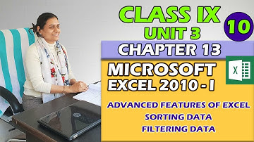 Office Tools | Class IX  |  Unit 3 | Chapter 13 | PART 10 | MS Excel 2010 - I