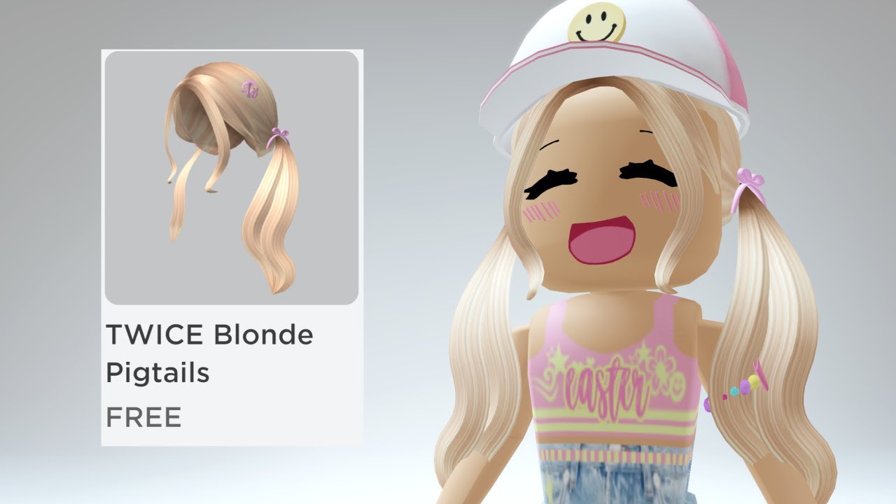 GET TWICE FREE BLONDE PIGTAILS FOR FREE! Roblox Free Hair (Updated  Tutorial) 