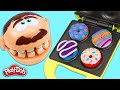 Feeding mr play doh head donuts and surprise toys opening  fun  easy diy play dough desserts