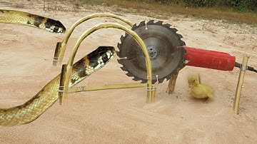 Easy Snake Trap Using Wood Cutting Machine - Simple DIY Creative Snake Trap That Work 100%