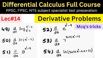 Derivative questions #mathematics #lectures  #ppsc #fpsc #nts #maths #mathstricks #PhD #Ms #bsc #bs