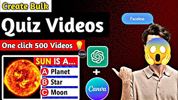 How to Bulk Create " Quiz videos" With (Ai) Make money with Faceless Channel | one click 500 videos