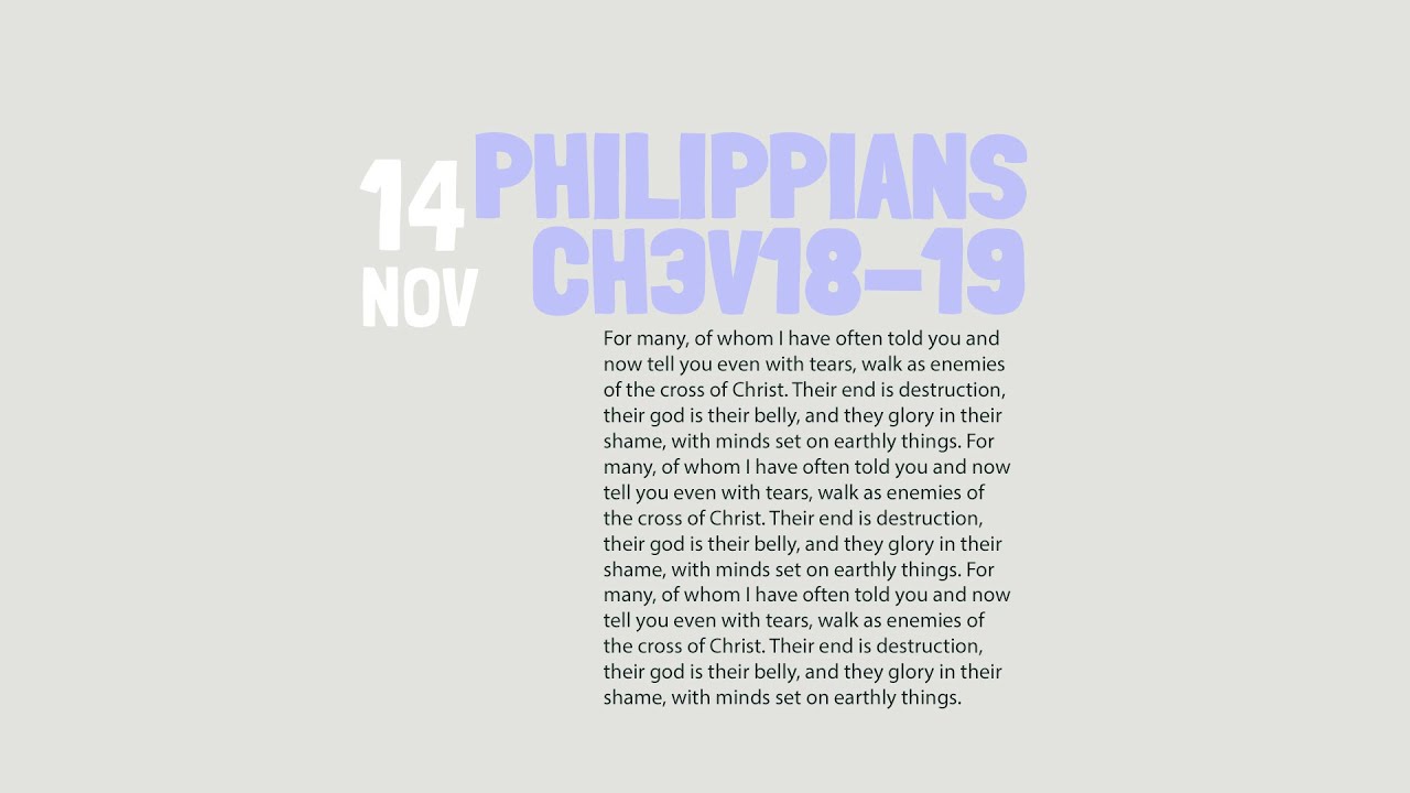 Daily Devotional With Christine Liddiard // Philippians 3:18-19 Cover Image