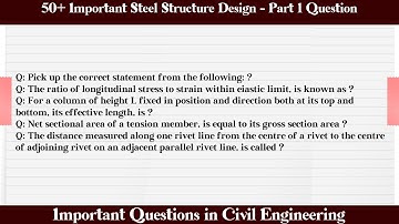 MCQ Questions Steel Structure Design - Part 1 with Answers
