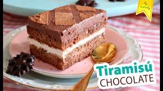 TIRAMISÚ DE CHOCOLATE Delicioso PASTEL by Marielly