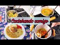 Almoo semanal simples  frango frito  arroz  macarro  e feijo