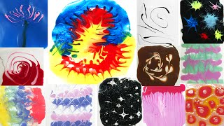 Dry marbling compilation: 12 new designs in 4 minutes!