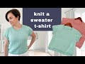 How to knit a classic sweater tshirt  brightbay tee knitting pattern  tutorial