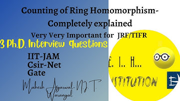 Ring homomorphism/Counting of Ring homomorphism/Ring homomorphism examples/ CSIR-NET(JRF)/GATE/TIFR