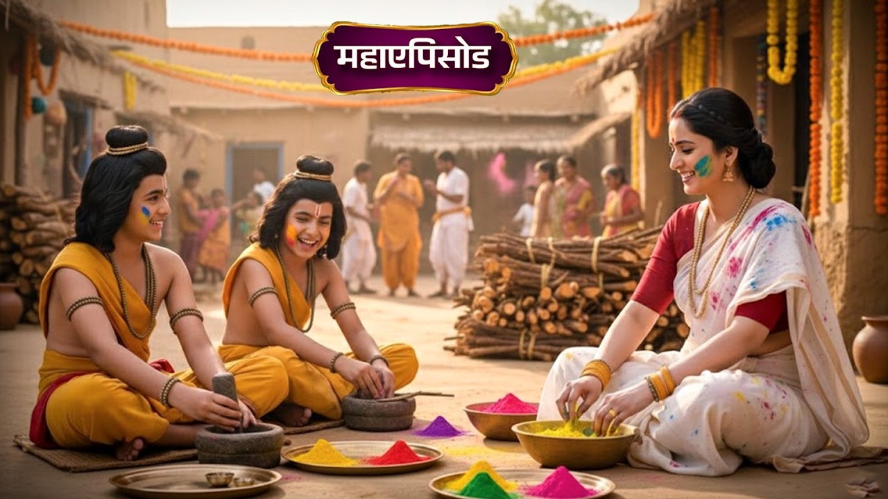 कुटिया की रसोई में माँ–बेटों का प्रेम! सीता और लव–कुश की भावुक कथा | Shrimad Ramayan #ram #ramayan