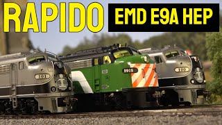 Rapido EMD E9As w/HEP HO Scale Beautiful Streamliners!  ESU LOKSound/DCC Equipped!