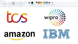 How to make Top company logo in Ms Paint For Beginners | Top MNCs Logo easy design in paint