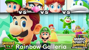 Super Mario Party Jamboree TV Luigi vs Wario vs Daisy vs Spike in Rainbow Galleria