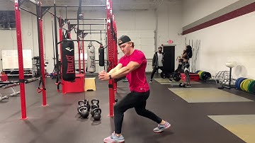 Isometric Split Squat with a Resistance Band Rotation