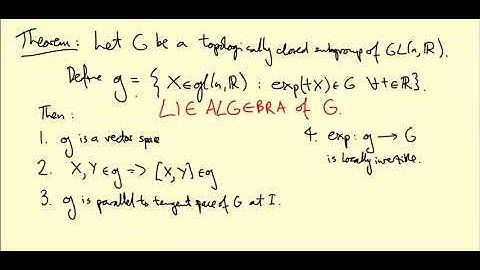 Lie groups and Lie algebras: The Lie algebra of a matrix Lie group