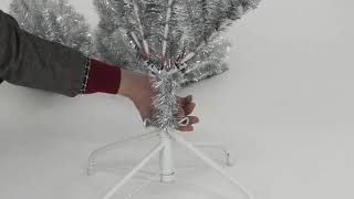 Assembly Instruction for Glitzhome 7.5ft Silver Tinsel Artificial Christmas Tree