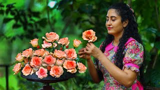 Kingdom of edible roses🌹with spongy layer cake! Millions of  petals say 'Hi' to millions of hearts