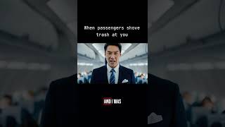 ✈️ When an airline passenger shoves trash at you #flightattendant