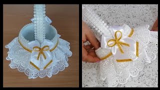 أفكار مشاريع صغيرة/ سلة للافراح / اعمال يدوية / Cestino fai da te Beautiful Basket/ Arts And Craft