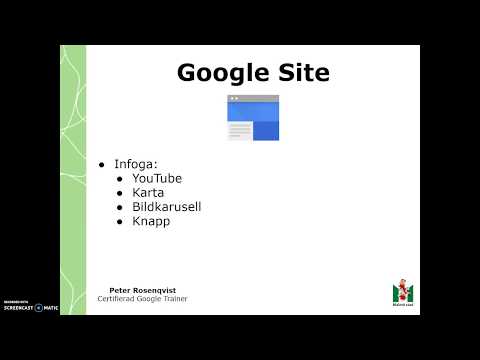 Google Sites - Infoga YouTube videos, kartor, bildkarusell och knapp