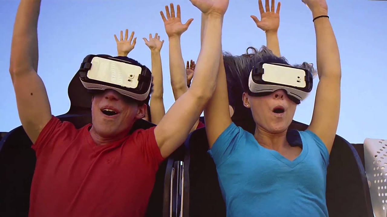 The New Revolution Virtual Reality Coasters At Six Flags Youtube