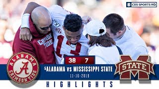#5 Alabama vs Mississippi ST Highlights: Tagovailoa out for season after hip injury | CBS Sports HQ