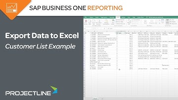 SAP Business One Export to Excel | Export a Customer List