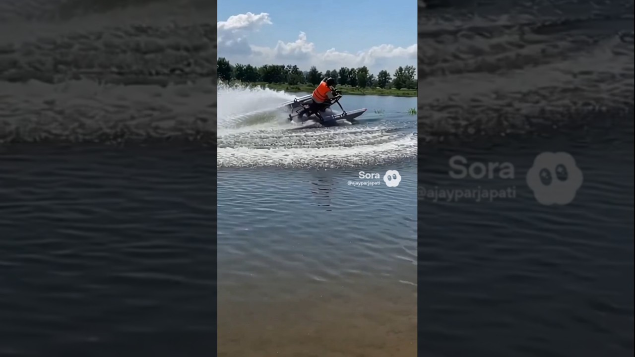 pani ke uper chlne wali bike😱🤯 #youtubeshorts #shortsfeed #trending #shorts #ai #video #2026's Banner