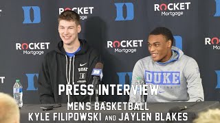 Kyle Filipowski & Jaylen Blakes - Duke Men's Basketball Press Conference 11/14/22