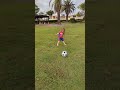 Ellie first time kicking soccer ball
