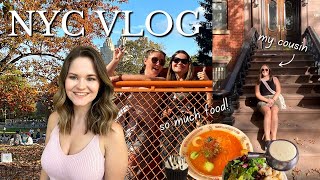 NYC VLOG | fall foliage, so much food, ferry ride, broadway, my cousin visits