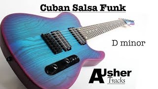 Video thumbnail of "Cuban Salsa Funk D minor | Guitar Jam Track"