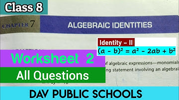 DAV class 8 maths chapter 7 worksheet 2 - All questions solved