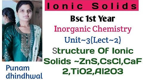 Bsc 1st Year ,Inorganic Chemistry, unit~ 3 ,lect~2 str. of of ionic solids ZnS,CsCl,CaF2,TiO2,Al2O3