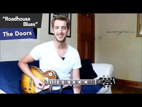 The Doors - 'Roadhouse Blues' Guitar Tutorial - Minor Pentatonic Song Lesson