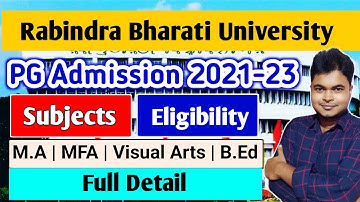 Rabindra Bharati University PG Admission 2021 | RBU M.A, B.Ed, MFA, Visual Arts Admission 2021