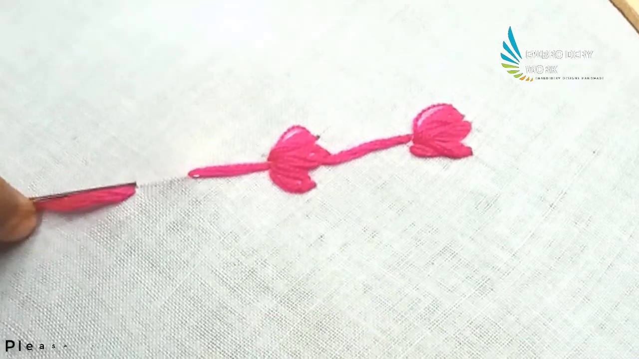 Simple Border Line Design Embroidery 6 - Hand Embroidery Work - YouTube